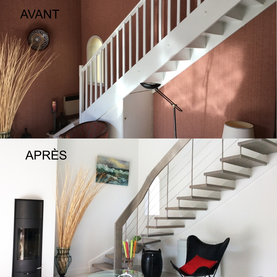 Rénovation d’escalier en hêtre gris Treppenmeister